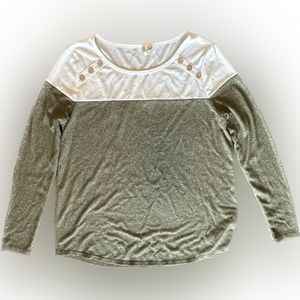Womens White and Green Long Sleeve Top M - est. 1946